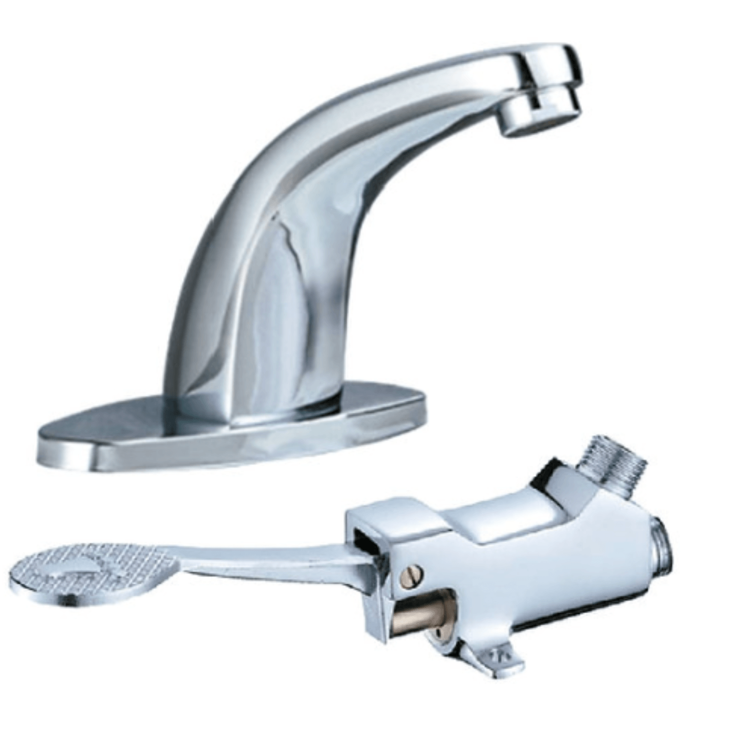 Llave de agua fría para Hospital con Pedal LC 12 CM color Cromado.