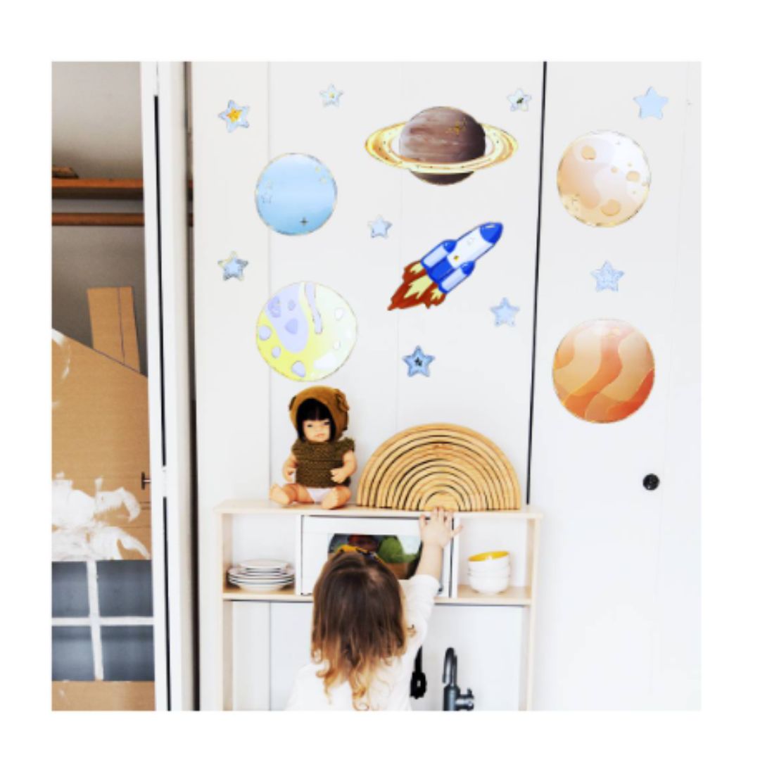 Pegatina Infantil Planetas 3D 60X30cm