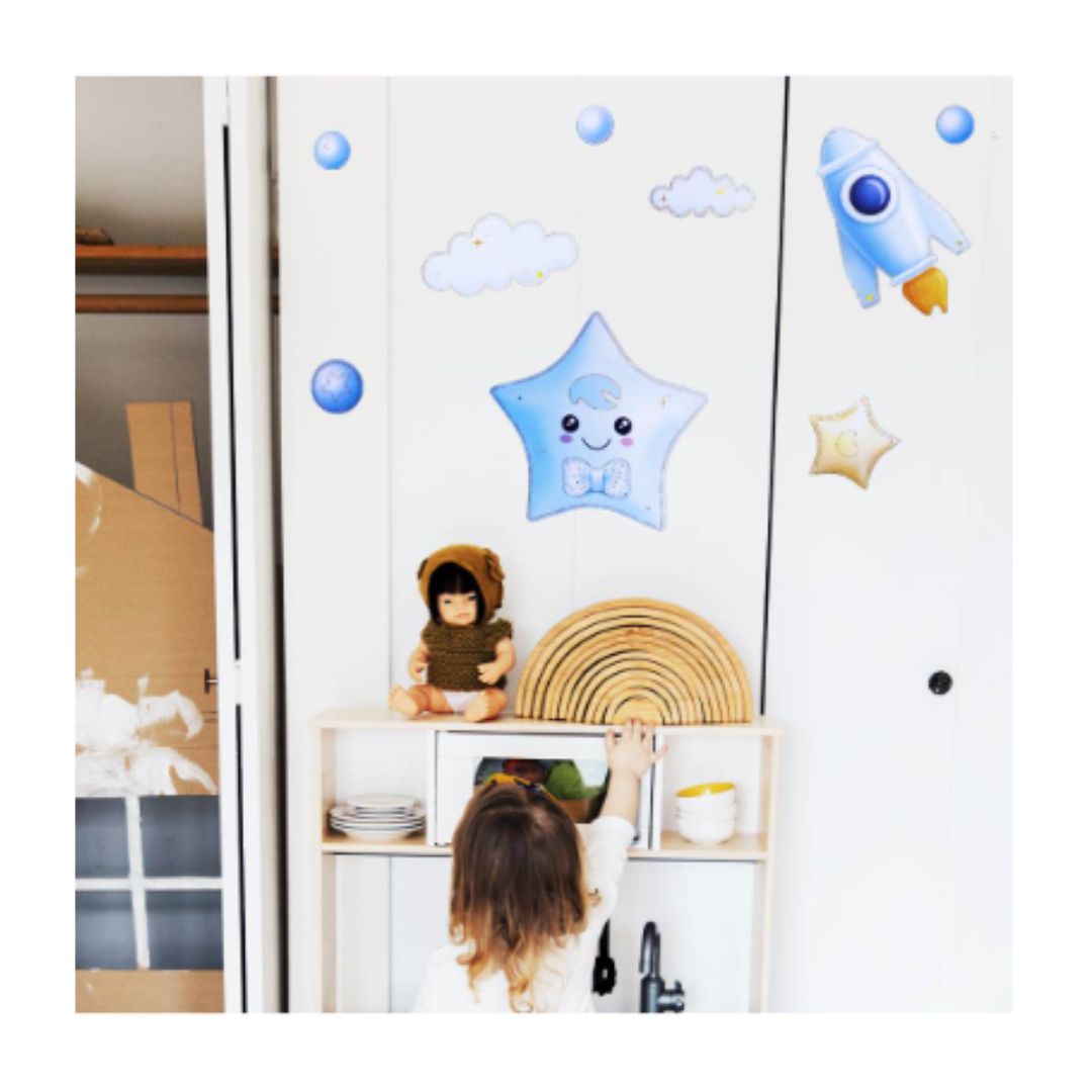 Pegatina Infantil Cohete 3D 60X30cm