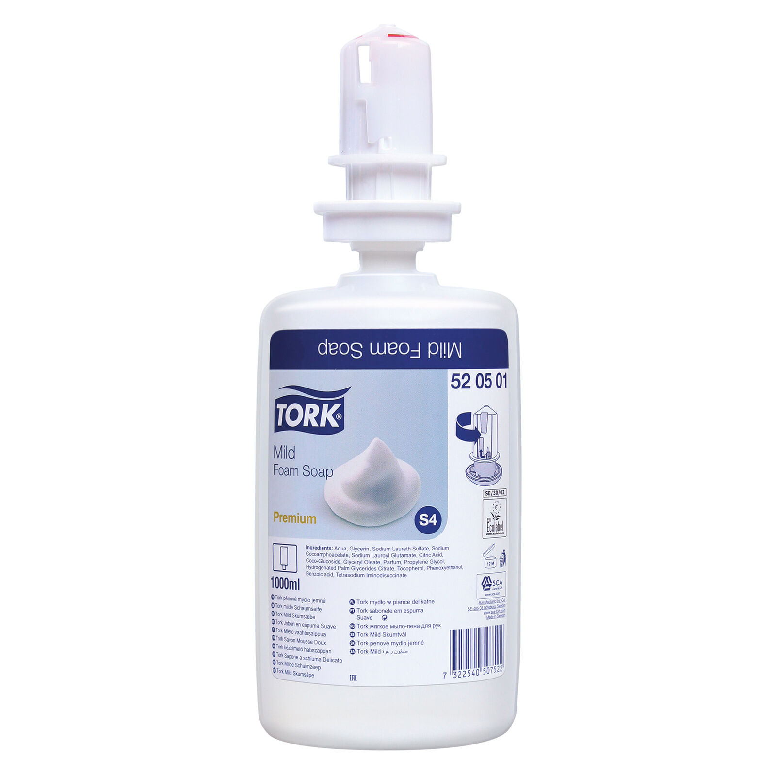 Jabón en Espuma Suave Tork 6 x 1000 Ml.