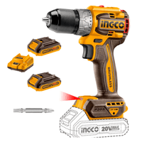 Taladro atornillador chuck metalico 1/2"" 60nm Brushless + 2 baterias 2ah Ingco CDLI206021-FBCPK1222