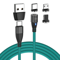 Cable Cargador Magnético 60w Greenport 6 En 1 / 2 Metros - 360 - Verde