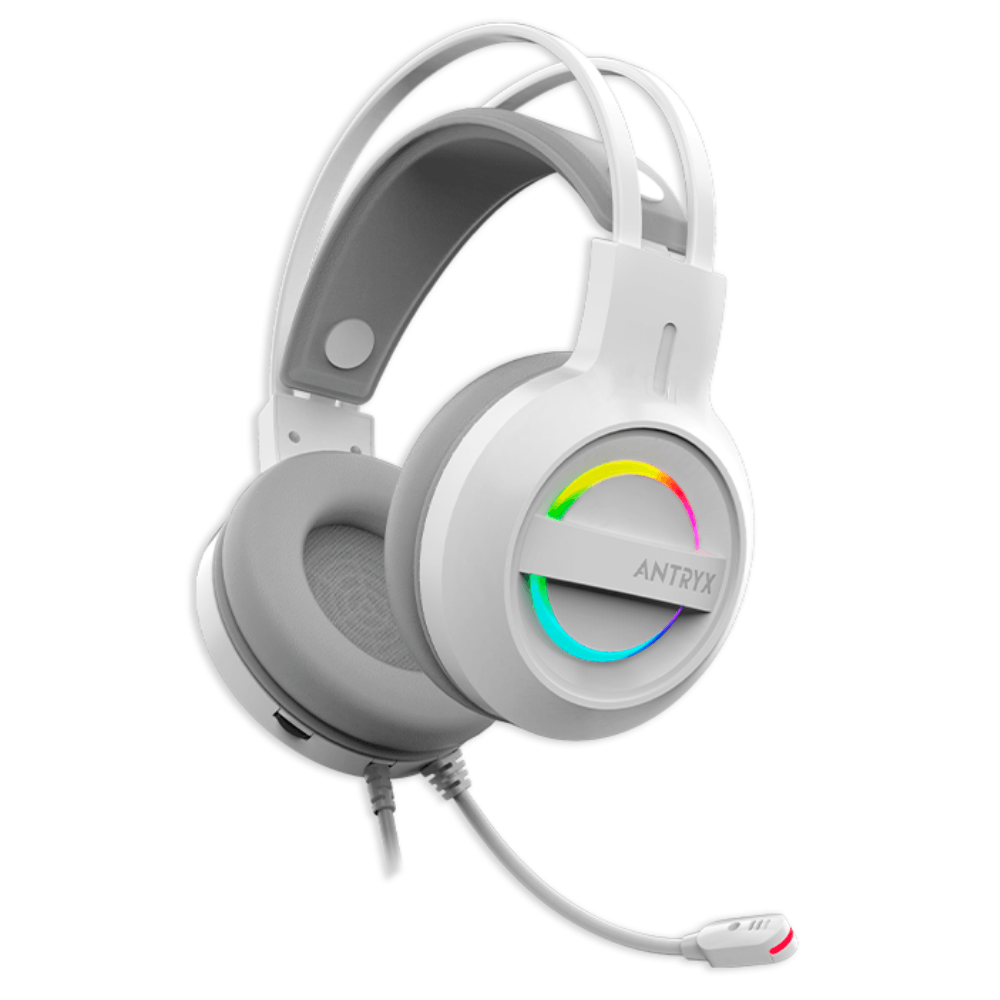 Audifono Con Microfono Antryx Iris-W Gray 7.1 Virtual Usb Agh-7100wgy