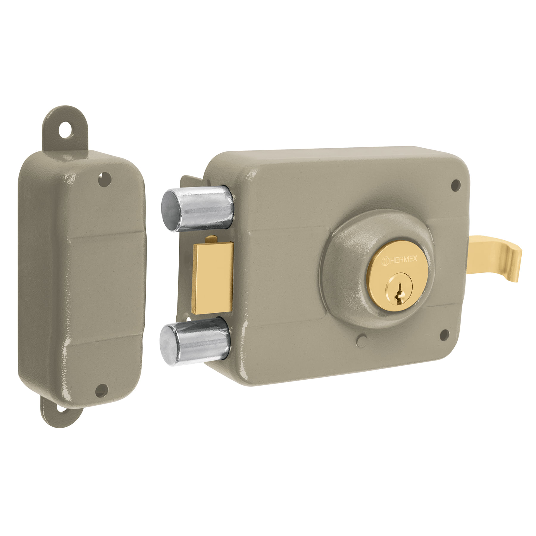Chapa Cerradura de Sobreponer Izquierda alta Seguridad Hermex 43483