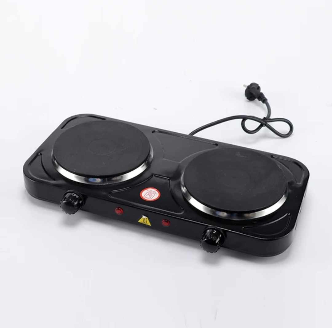 Cocina Electrica 2 Hornillas de Mesa Portatil Moderna en Negro RAF