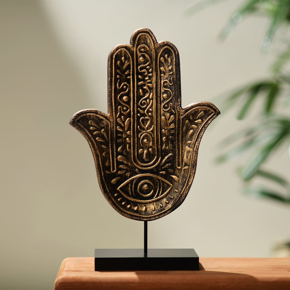 Estatua decorativa Mano de Fatima Hamsa 37cm Orange