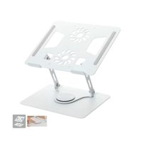Soporte de Aluminio S&T para laptop Gira 360° Ventiladores Dobles  HL906F Blanco