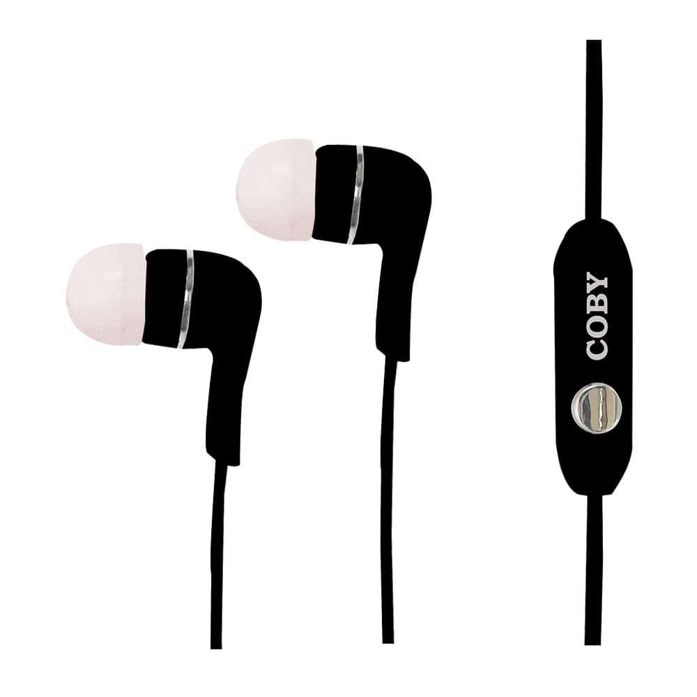 Audífono In Ear COBY CE1365PK con Micrófono y Boton para Contestar L Negro