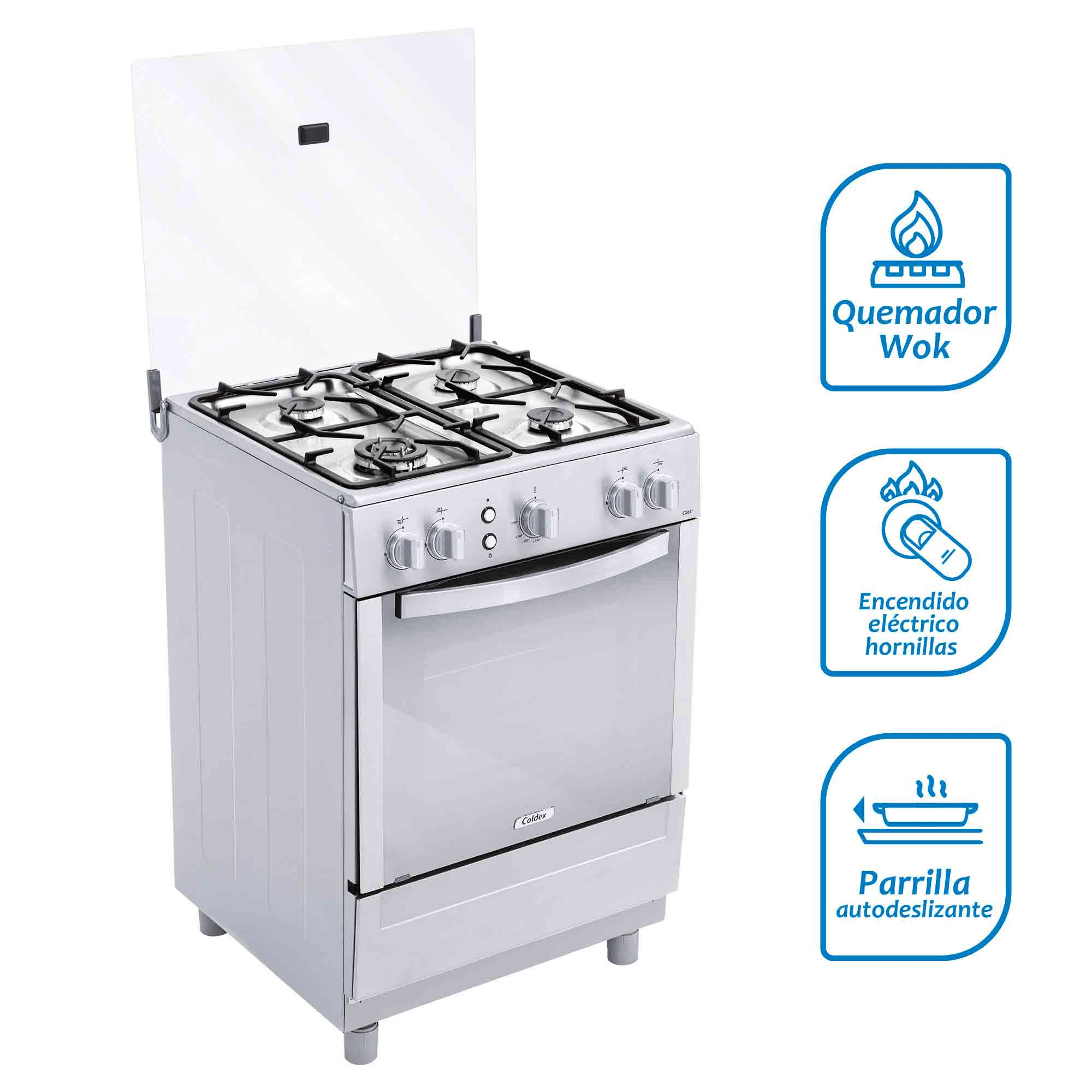 Cocina Coldex CX641 XPLUS a Gas de Pie Acero Inoxidable