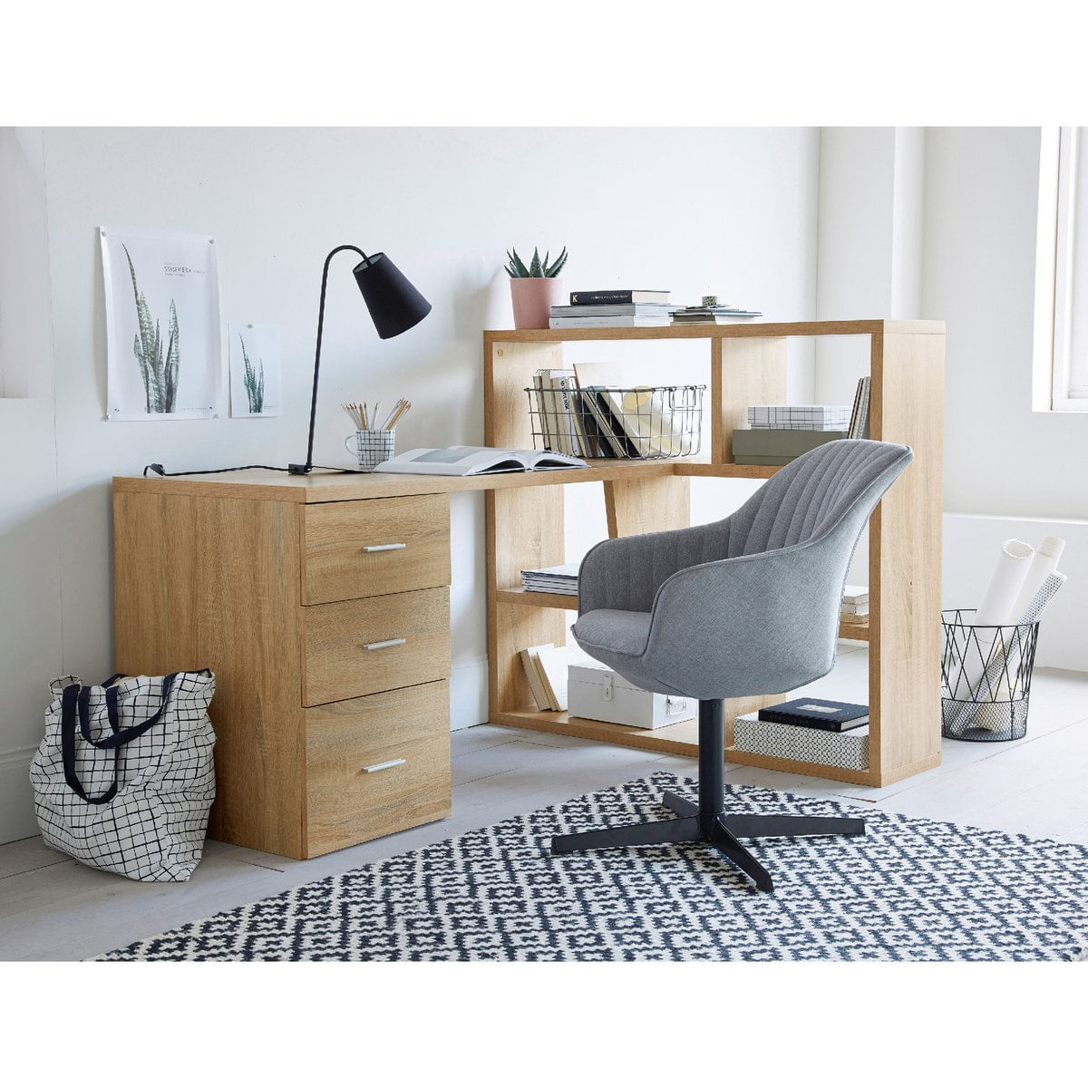 Escritorio Librero Rosetto color Duna 3 cajones TU MESITA