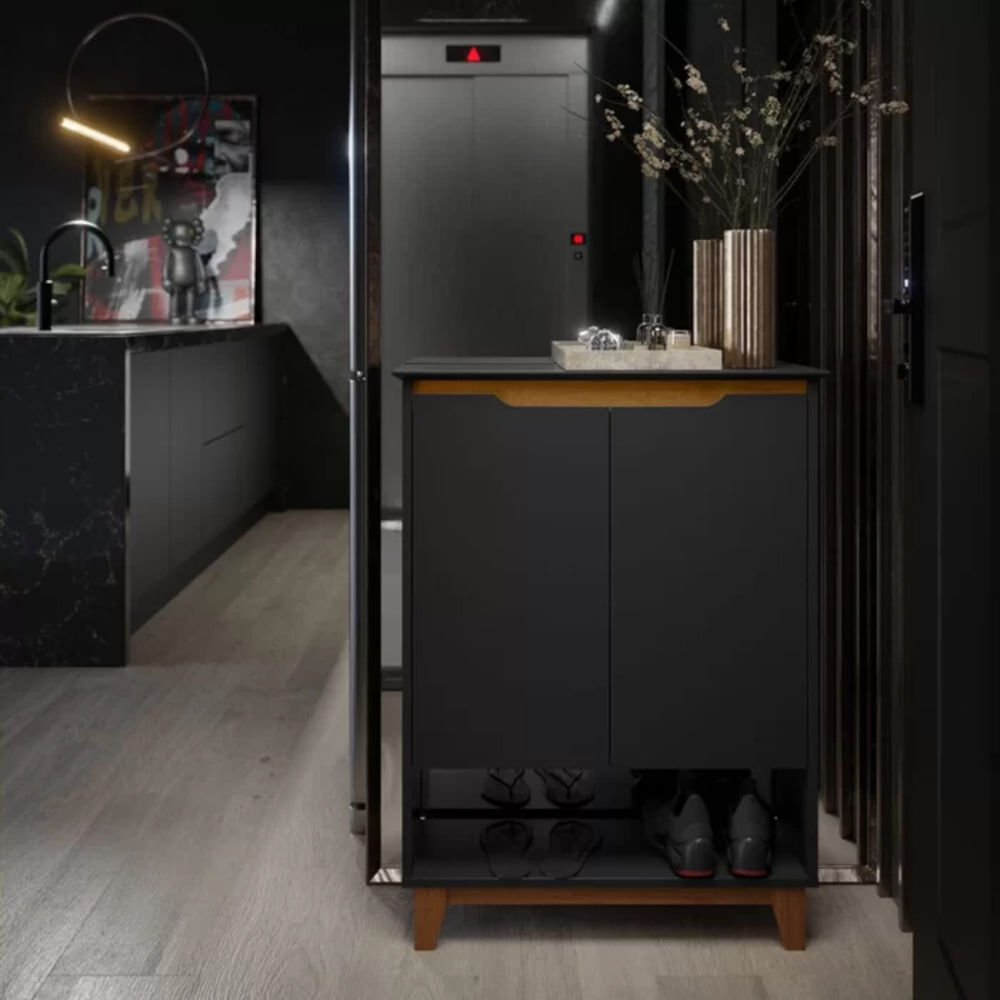 Zapatera Recibidor Ilka color Negro 2 puertas TU MESITA