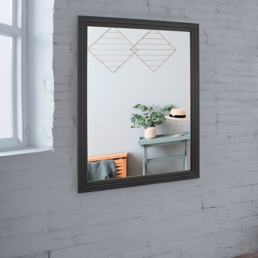 Espejo Rectangular Negro 33.5x43.5cm