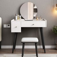 Tocador Vintage Loreto Blanco con Patas Color Negro R&R MUEBLES