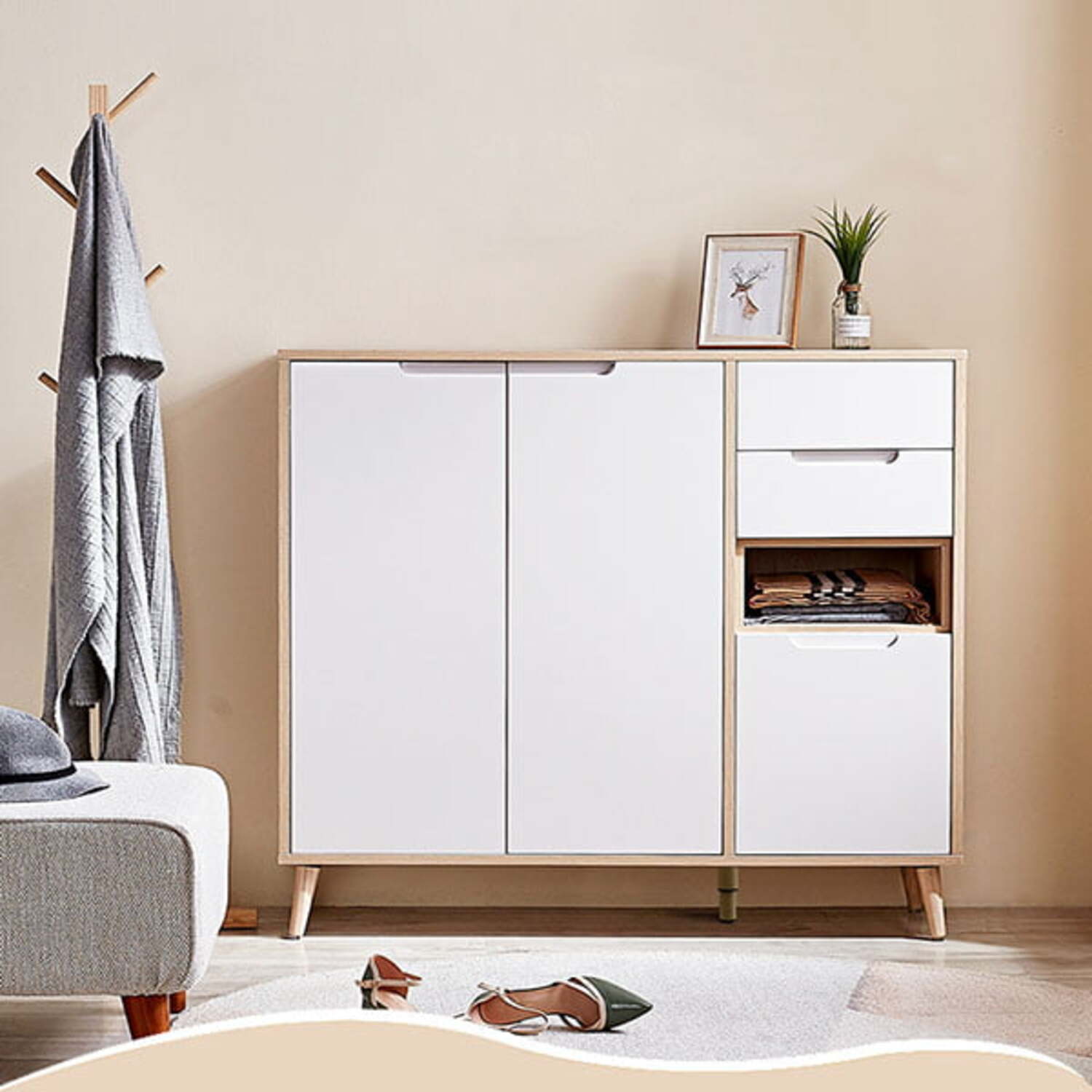 Zapatera Moderna Eliza Marrón Claro R&R MUEBLES