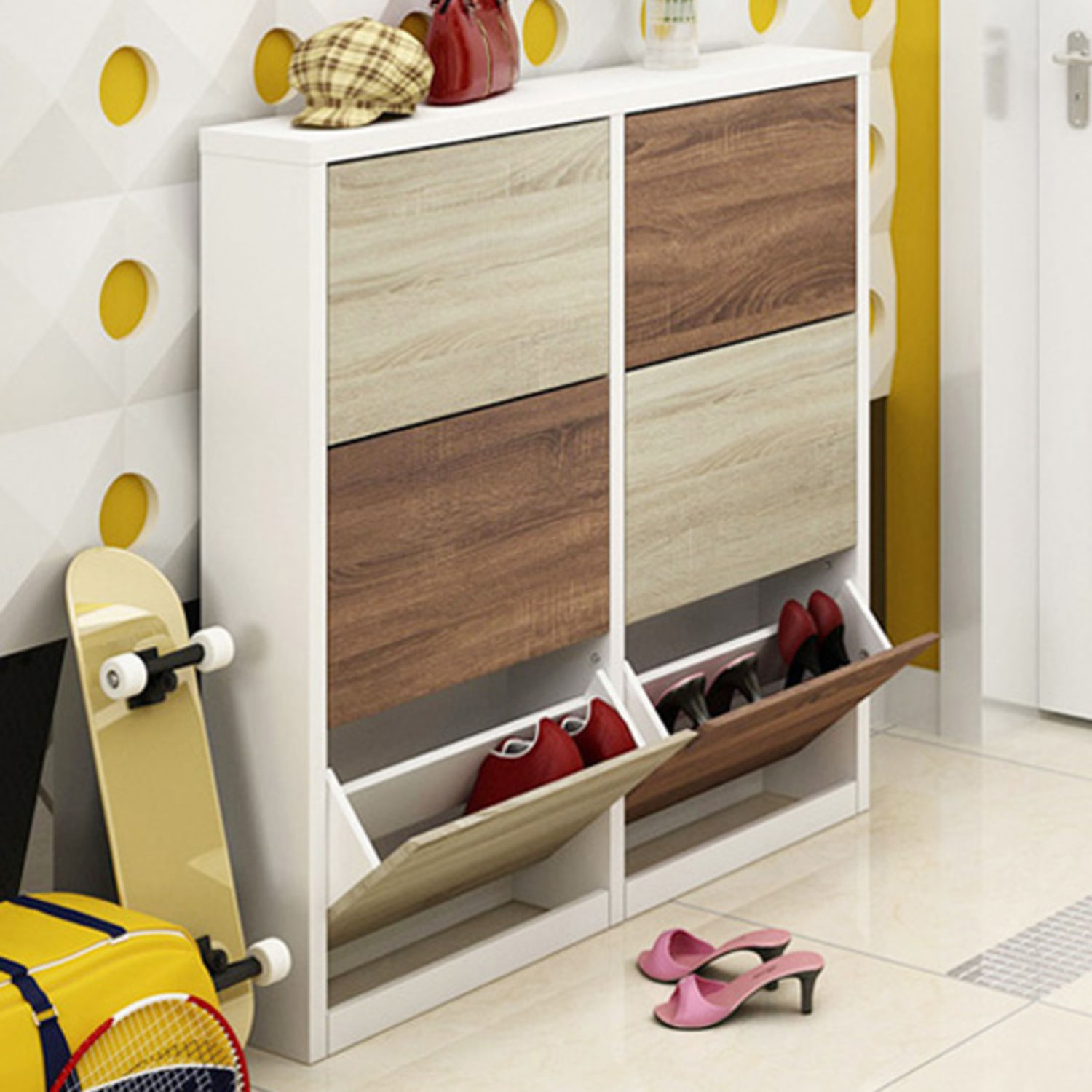 Zapatera Moderna Renzo Multicolor R&R MUEBLES