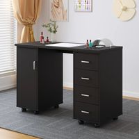Escritorio con Ruedas Merlin Negro R&R MUEBLES