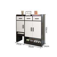 Zapatera Moderna con Banqueta Wally Negro R&R MUEBLES
