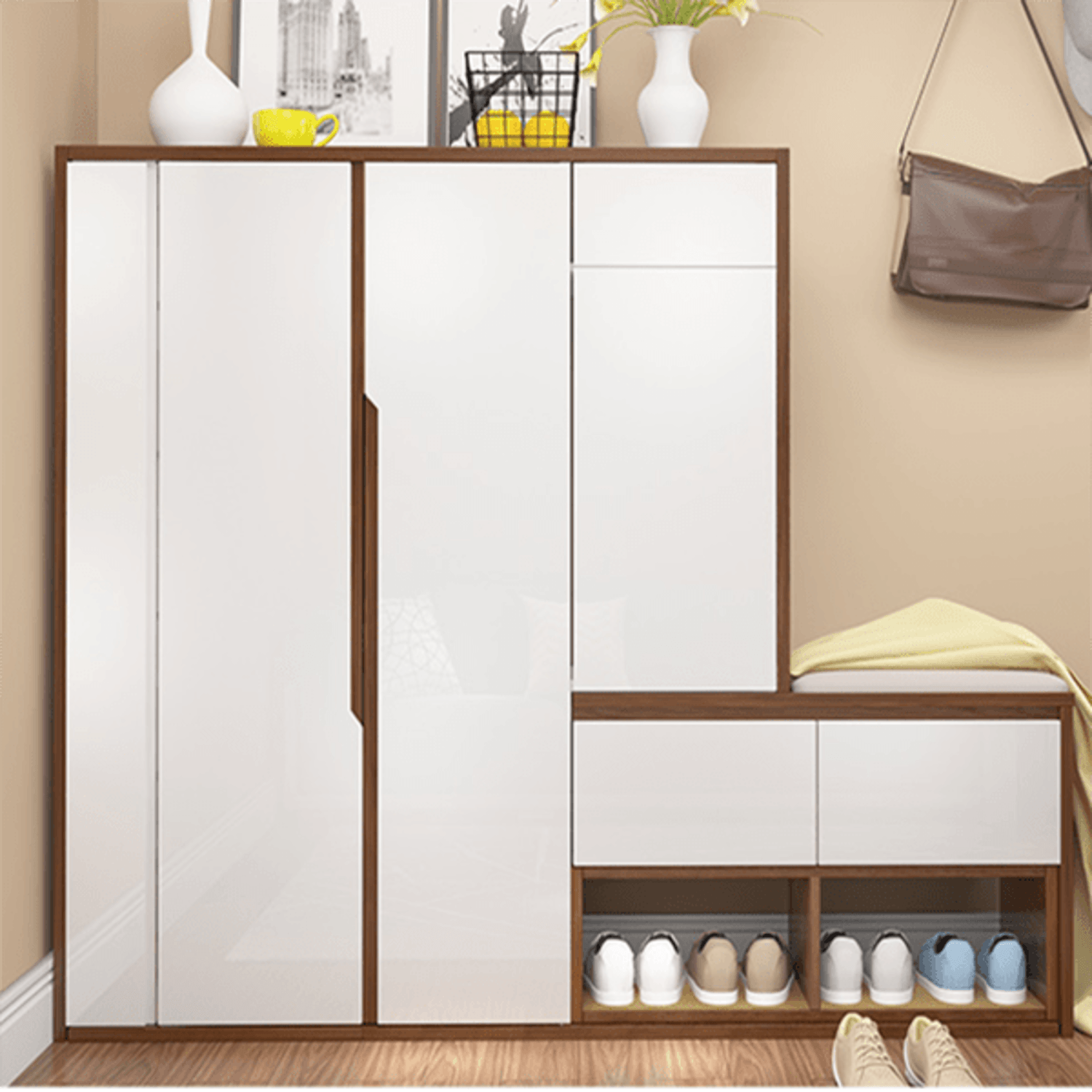 Zapatera Moderna Zandra Blanco R&R MUEBLES