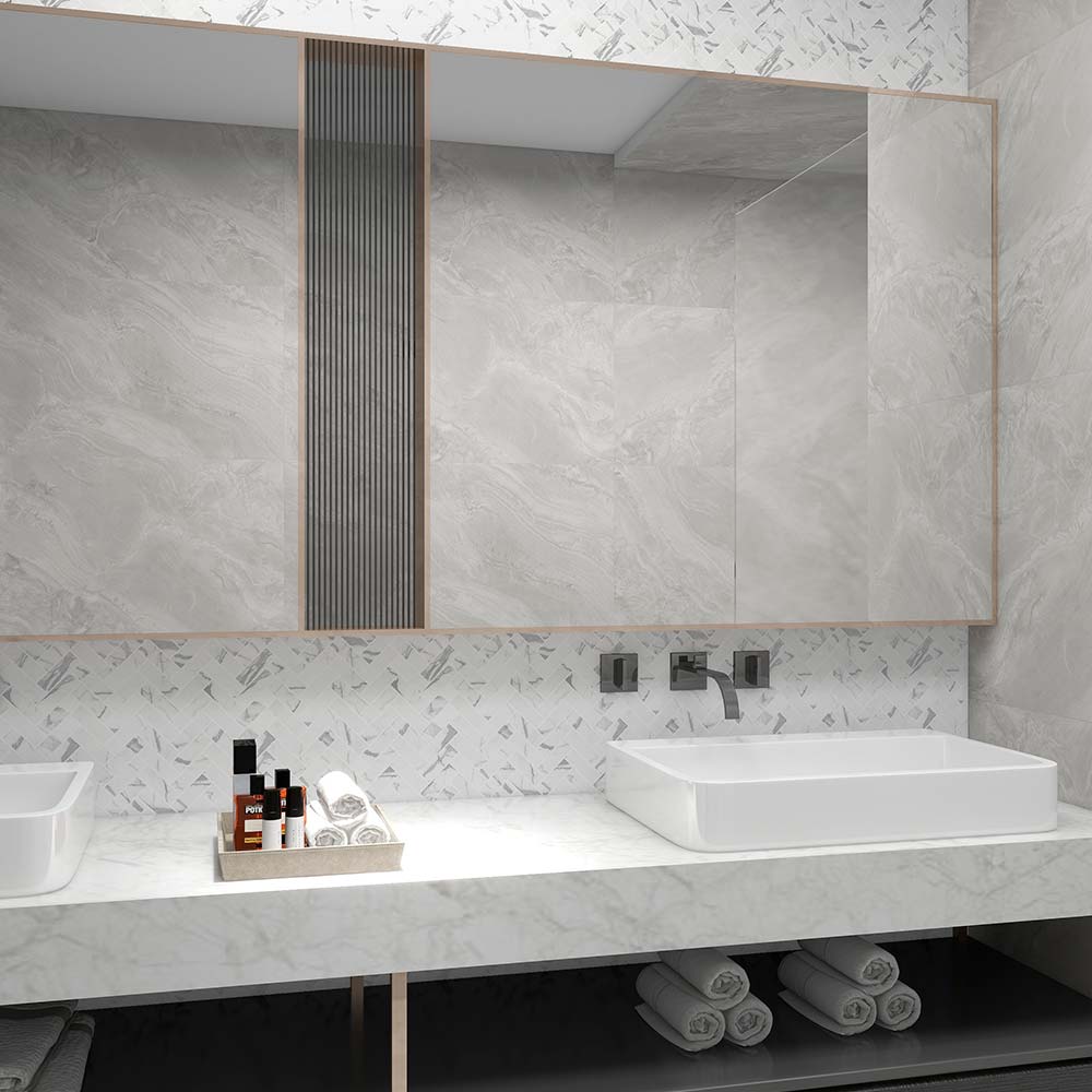 Pepelma Cerámica Orange Modelo Espina de Pescado Blanco 31.6x27.7 cm