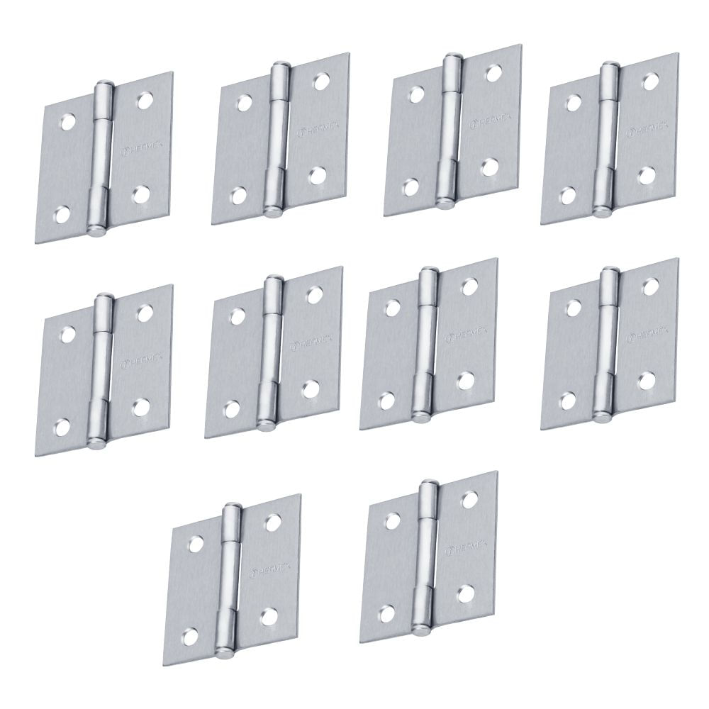 Bisagra cuadrada 2" pulgadas acero cromo mate, Hermex Pack 10 piezas