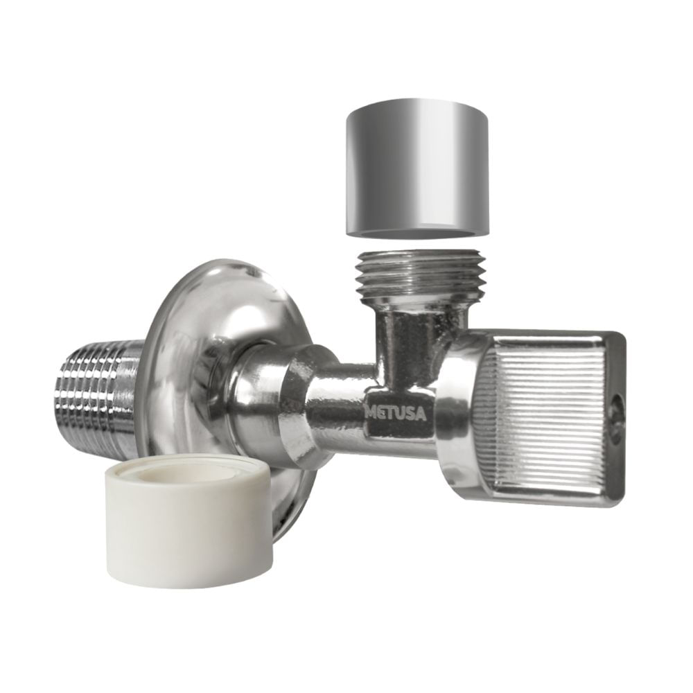 Llave Angular 1/2'x1/2' con Canopla MM Metusa