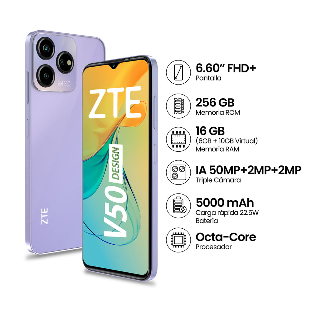 Smartphone ZTE Blade V50 Design (6+10)+256GB Violeta