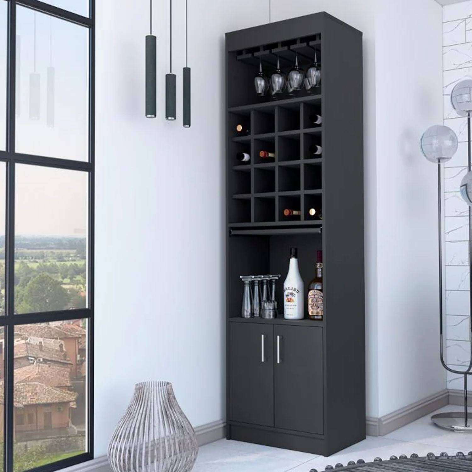 Mueble de Bar Paulo Ventitas Home Color Negro