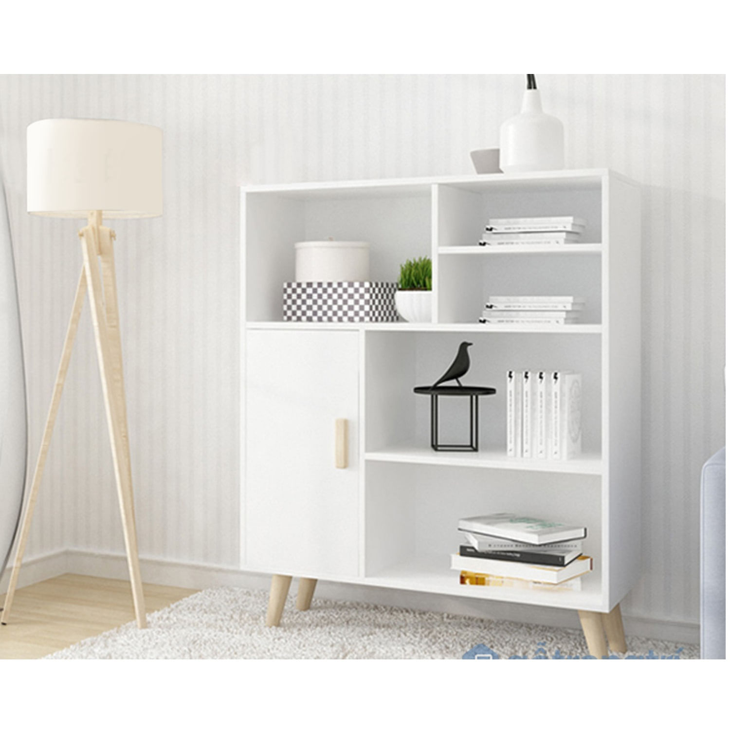 Aparador Moderno Garak Blanco 1 Puerta R&R MUEBLES