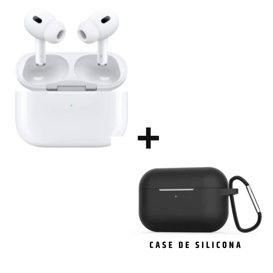 Audífonos Bluetooth Genéricos Tipo AirPods Pro 2da Generación + Funda Negra