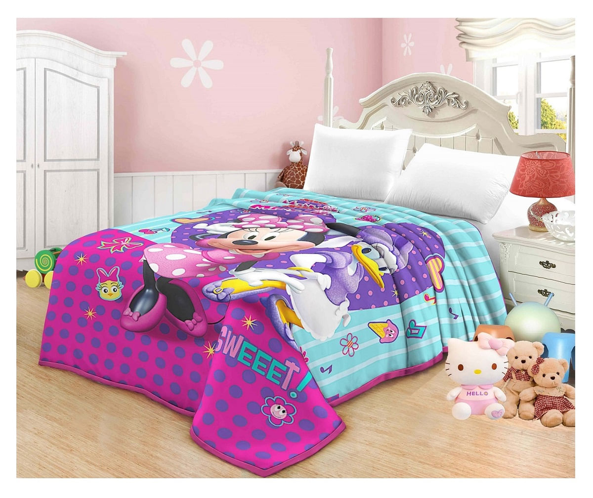 Frazada Disney Minnie y Daisy 1.5 Plazas Celeste