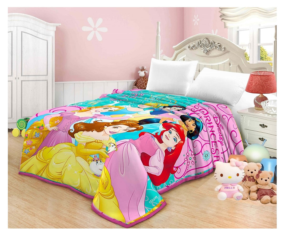 Frazada Disney Princesas 1.5 Plazas Turquesa