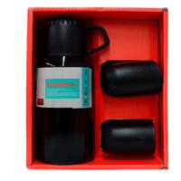 Termo con Tazas Color Negro