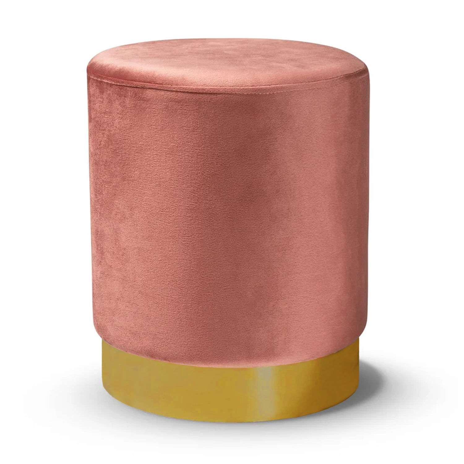 Puff Redondo con Base Metálica LeMueble Coral