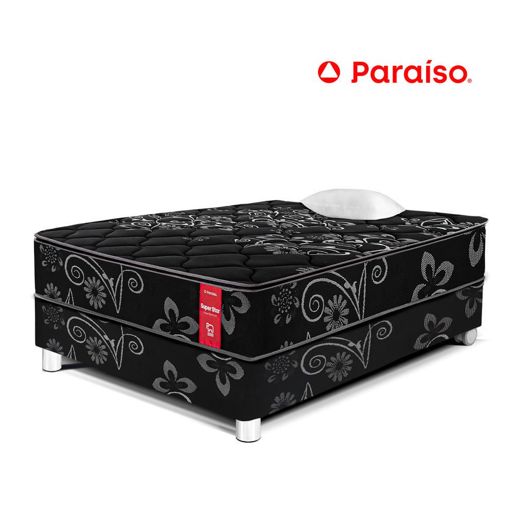 Cama Super Star Negro 1.5 Plazas