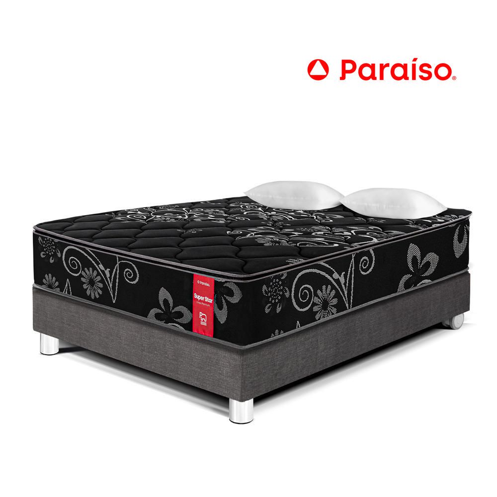 Cama Super Star Negro 2 Plazas Acero