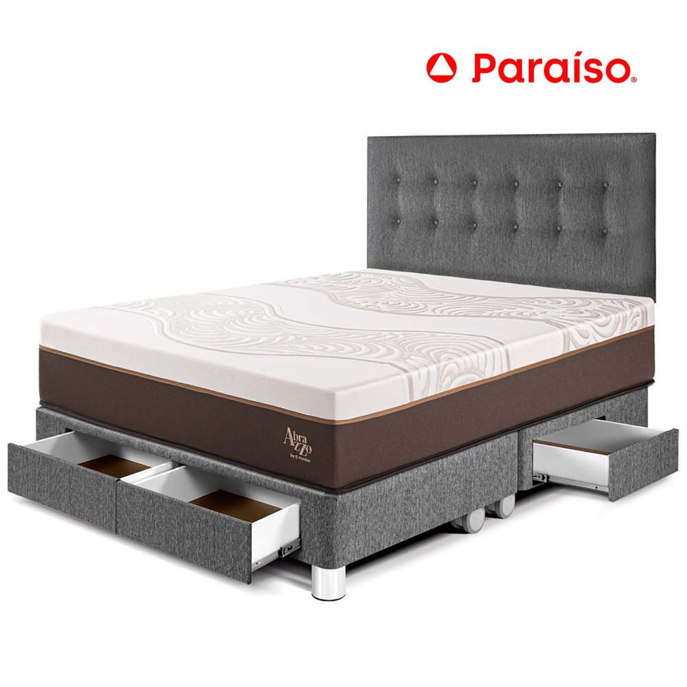 Dormitorio con Cajones Royal Abrazzo Queen Gris