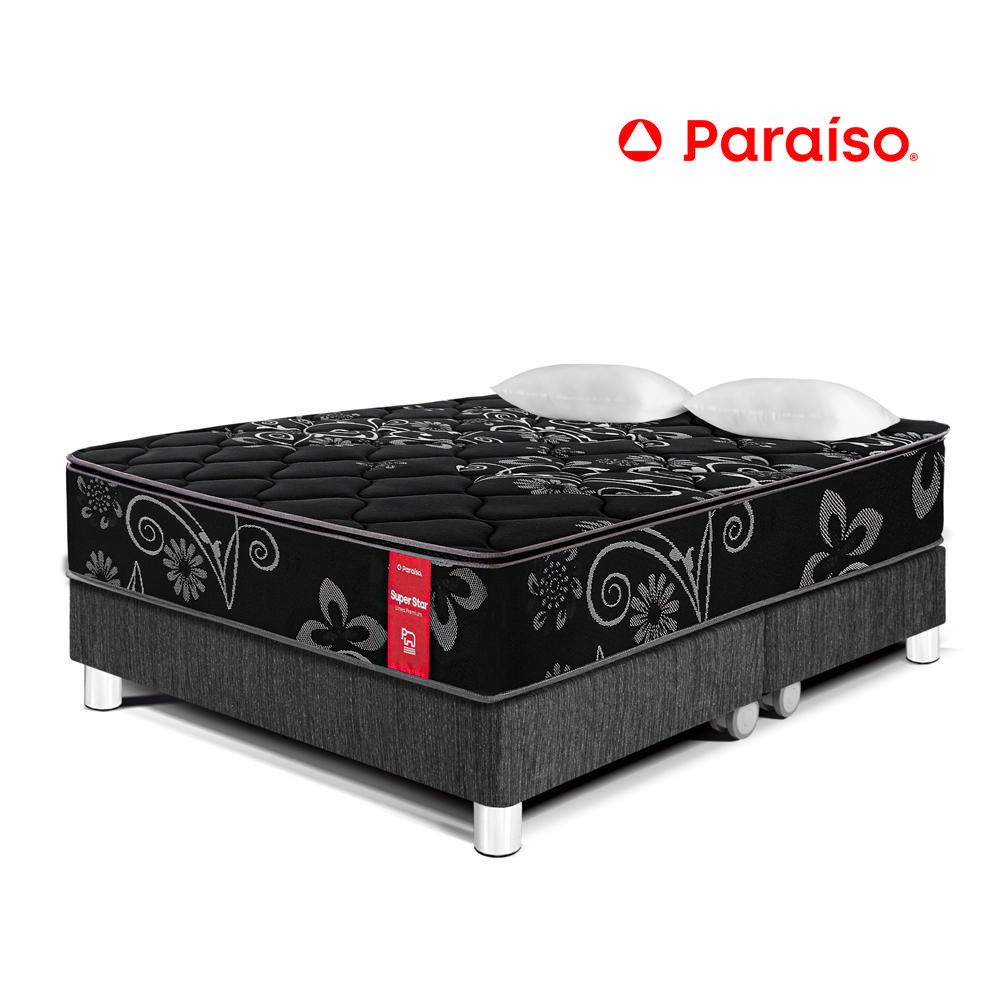 Cama Super Star Negro Queen Charcoal
