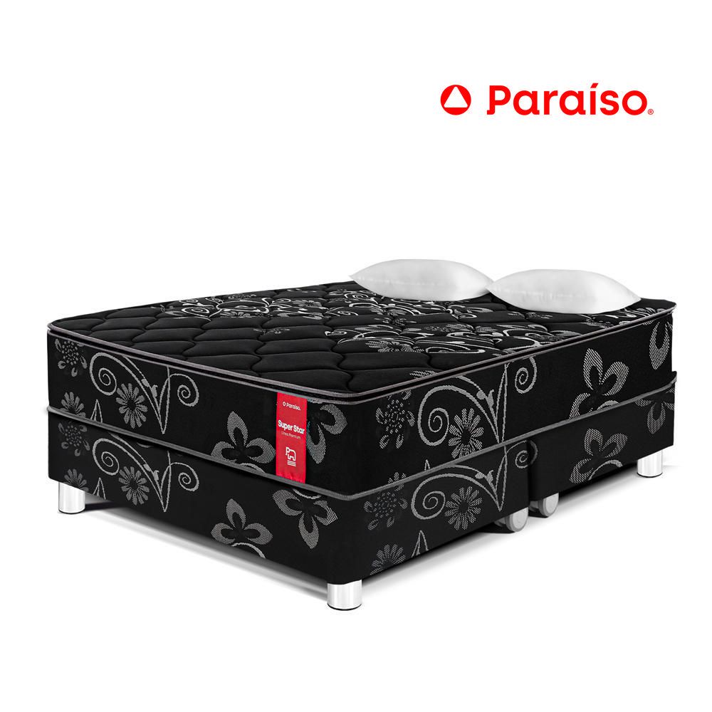 Cama Super Star Negro Queen