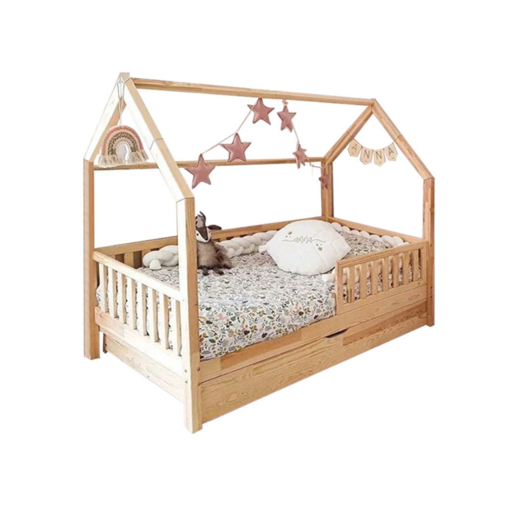 Cama Mi Madera Perfecta Ms Fabian 1.5 Plazas Natural