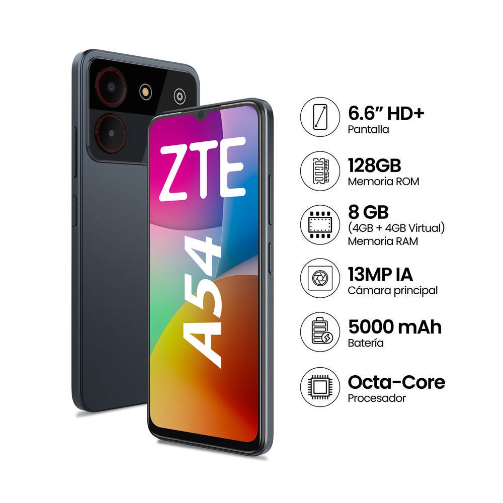 Celular ZTE BLADE A54 4GB RAM 128GB Gris - Promart