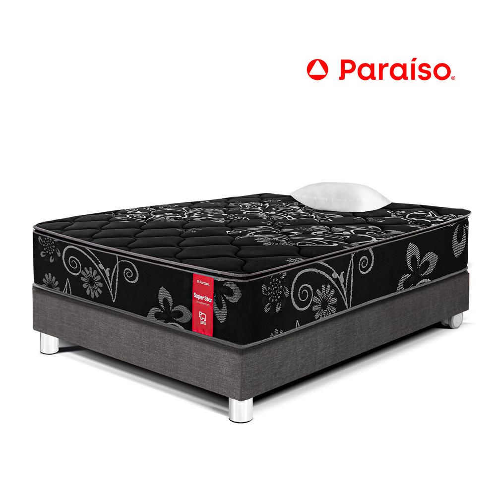 Cama Super Star Negro 1.5 Plazas Acero