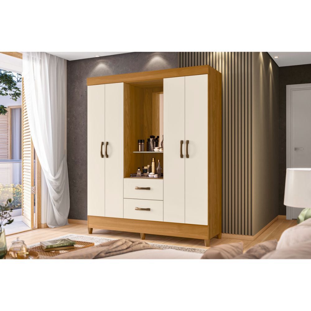 Ropero Ale 4 Puertas 2 Cajones + Espejo