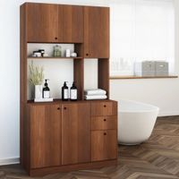 Mueble de Cocina Multiusos Tamara color Marrón 3 cajones 4 puertas TU MESITA