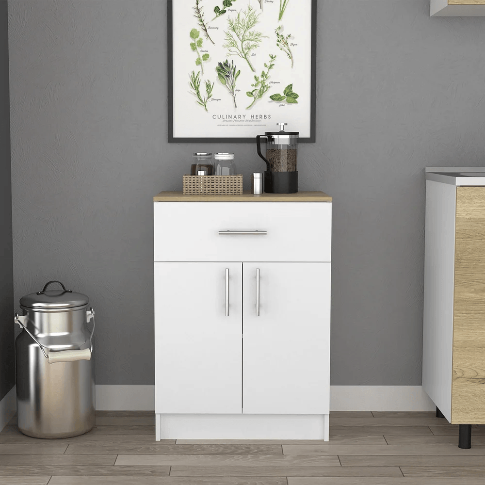 Alacena de Cocina Margot color Blanco/Duna 1 cajón 2 puertas TU MESITA