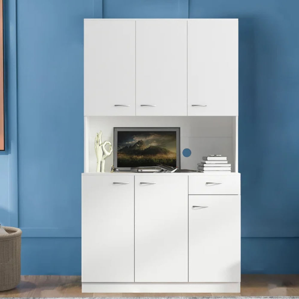 Mueble de Microondas mas Repostero Pierina color Blanco TU MESITA
