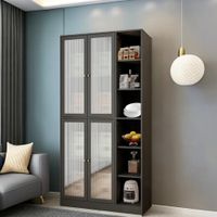 Alacena Vitrina de Cocina Vittoria color Negro 4 puertas TU MESITA