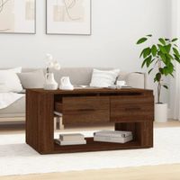 Mesa de Centro Aroa color Marrón 2 cajones TU MESITA