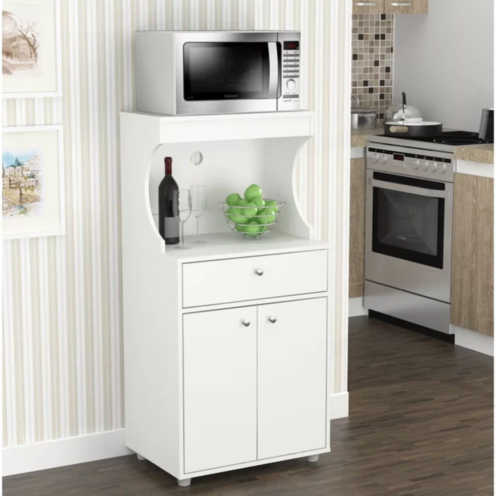 Mueble para Microondas Clásico Namibia color Blanco 2 puertas 1 cajón TU MESITA