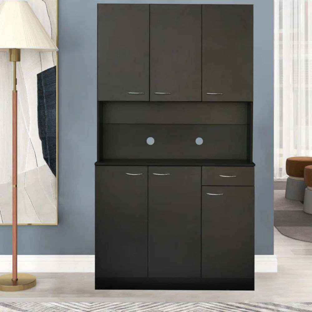 Mueble de Microondas mas Repostero Pierina color Negro TU MESITA