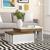 Mesa Moderna de Centro Kensy color Blanco/Marrón TU MESITA